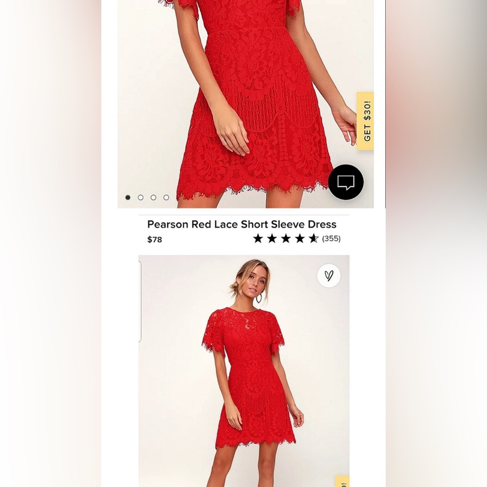 Red Lace dress from Lulus. NWT
